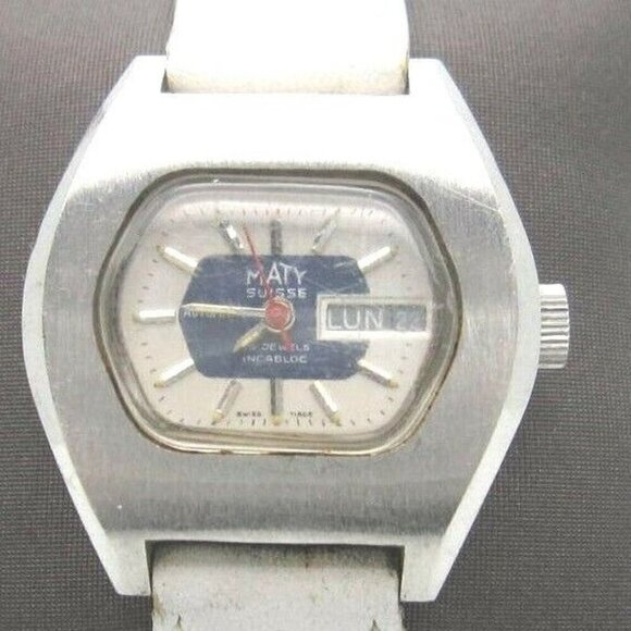 Women Vintage Maty Suisse Automatic 25 Jewels Incabloc Analog Dial Watch (A992) - Picture 1 of 12